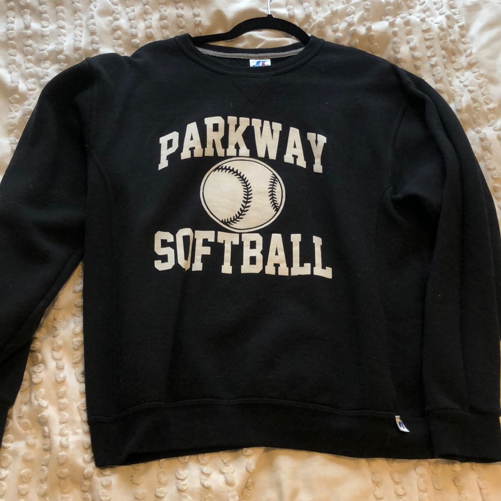 Black Medium Softball Sweatshirt Russell Athletic